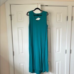 J. Jill Green and Blue Sleeveless Sundress
